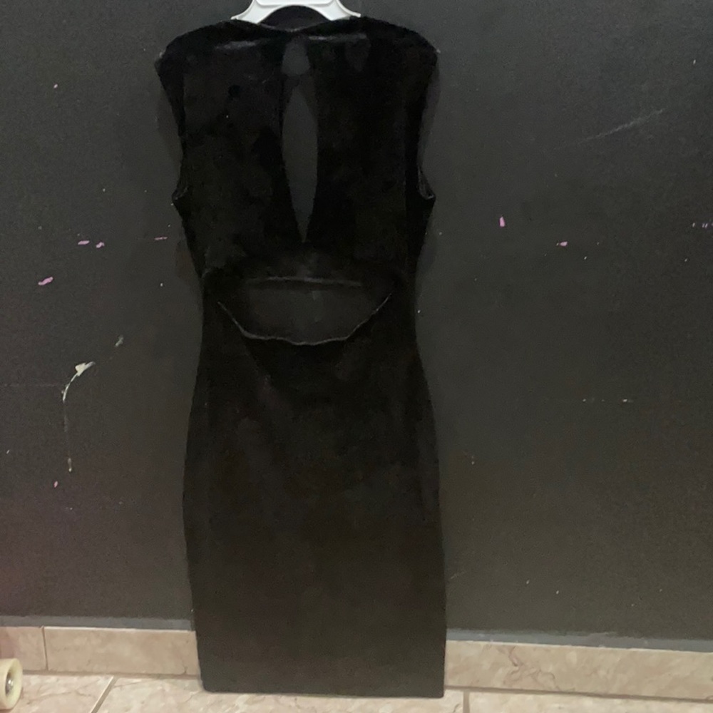 Suede Black Fitted Dress Size S
